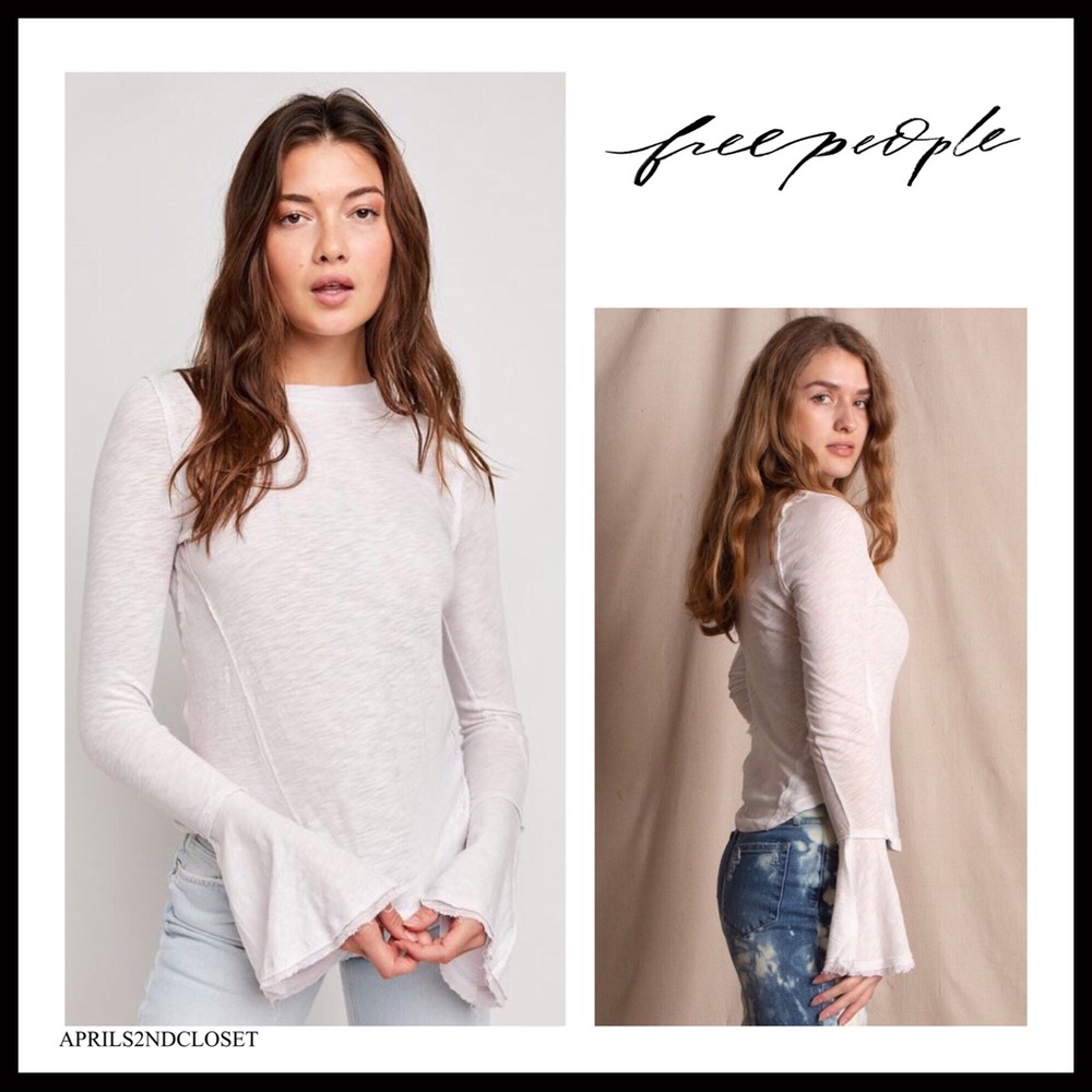 FREE PEOPLE BOHO TOP LONG SLEEVES KNIT PULLOVER LAYERING TEE A2C - Picture 11 of 11